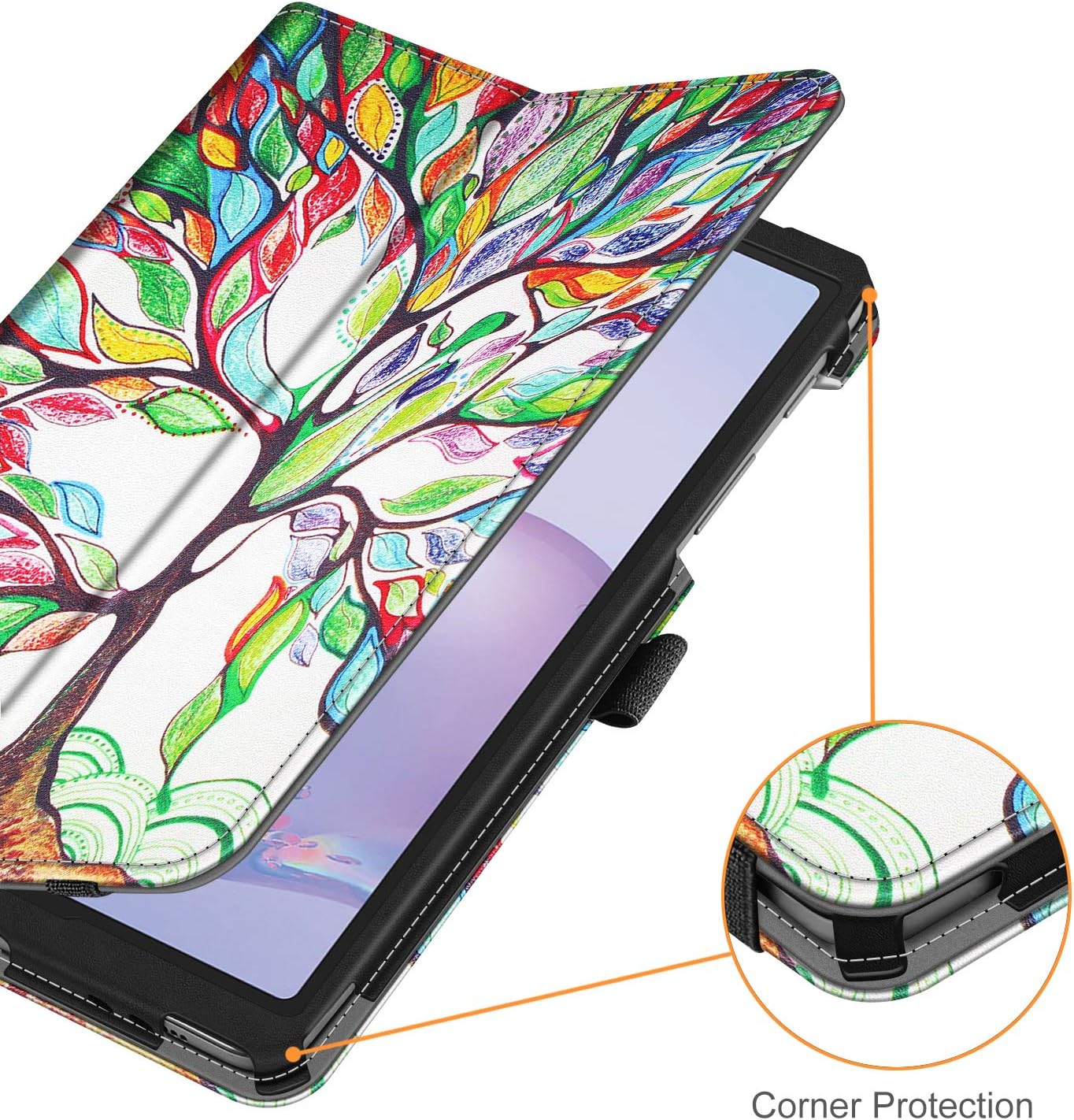 Fintie Folio Case for Samsung Galaxy Tab A 8.4 2020 Model SM-T307, [Corner Protection] Slim Fit Premium Vegan Leather Stand Cover, Love Tree
