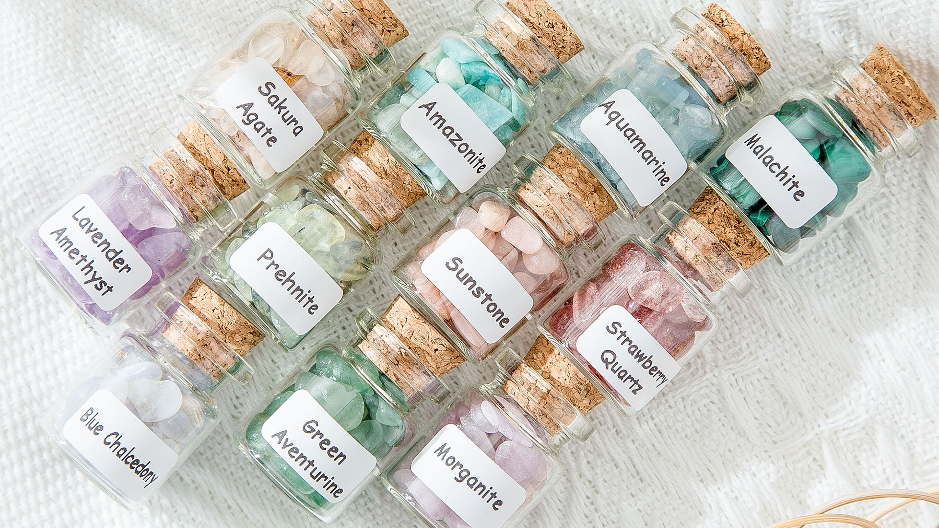 Amazon.com: Crystal Chips Gemstone Bottles Set of Different Mini