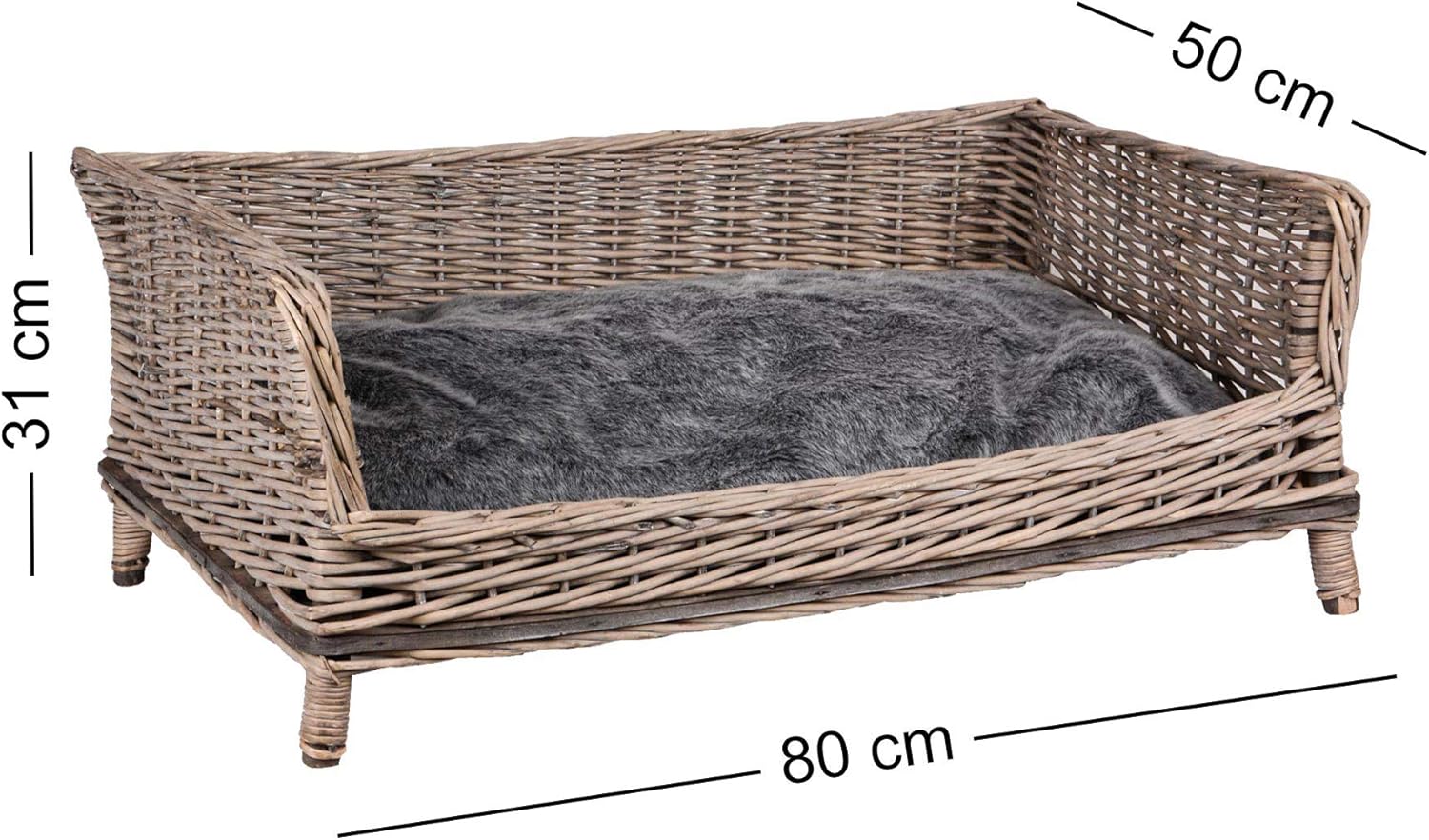 rectangular wicker dog basket