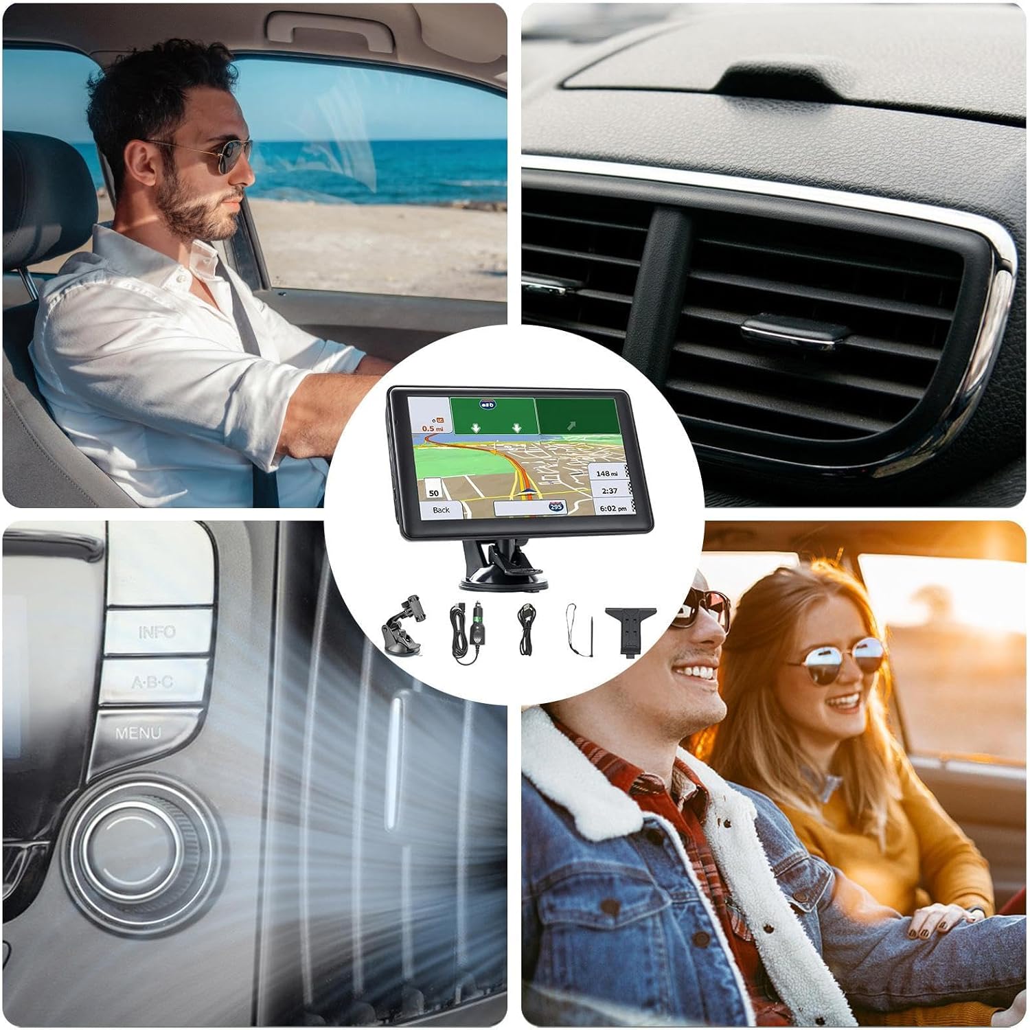 関税負担なし☆車用 GPS ナビゲーション,18センチ ナビゲーション GPS デバイス | タッチスクリーン デバイス 地図表示 長距離旅行 向
