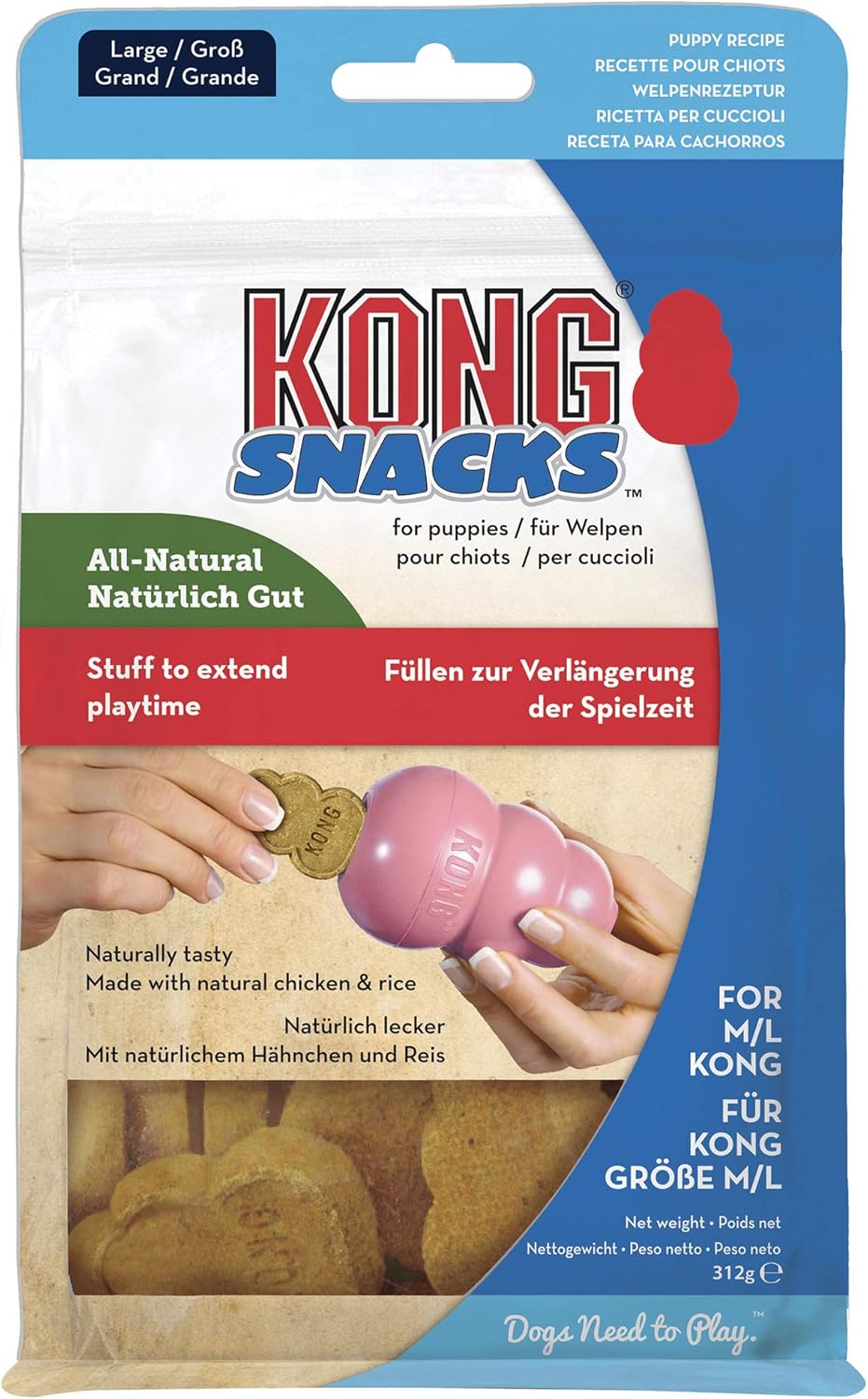 KONG Snacks All Natural Dog Treats (Best used with KONG Rubber Toys