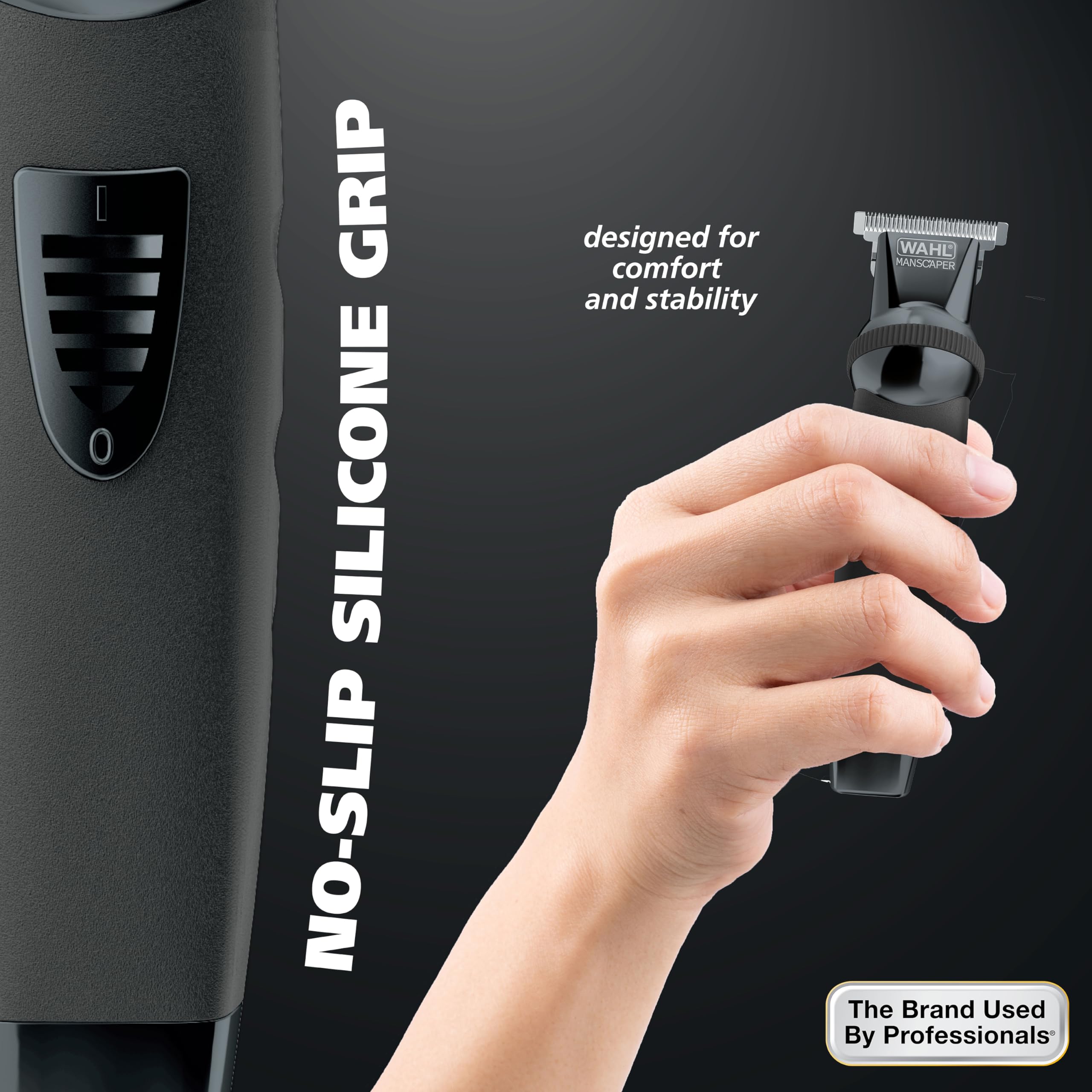 Wahl Manscaper® Reach 360 - Regolabarba e corpo senza fili, con impugnatura antiscivolo per un controllo preciso durante la toelettatura di viso, corpo e manscape, modello 3025951