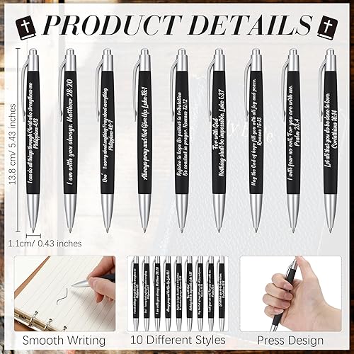 Miniatura 2 de Yeaqee 100 bolígrafos inspiradores de agradecimiento a los empleados, bolígrafos motivacionales de tinta negra, bolígrafos de agradecimiento de