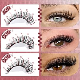 Yawamica Lash Extension Kit Wispy Volume Lash Clusters 40D+50D+60D Individual Lashes 10-18mm Eyelash Extension Kit D Curly 300pcs Eyelash Clusters with Waterproof Lash Bond and Seal and Lash Tweezers