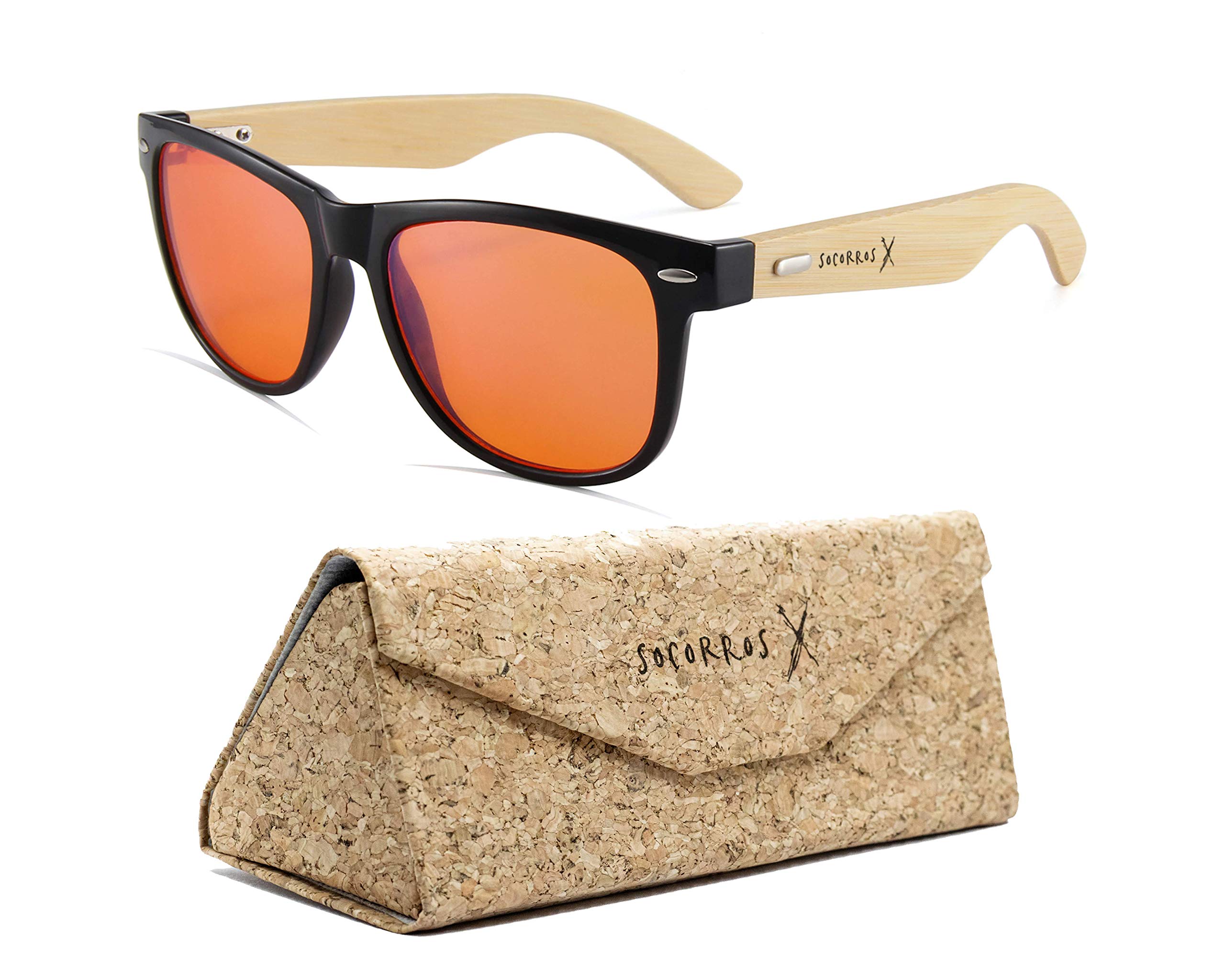 Blue Light Blocking Glasses Wayfarer Wood Frame Glasses for Computer Use, Gaming Glasses, Anti Digit