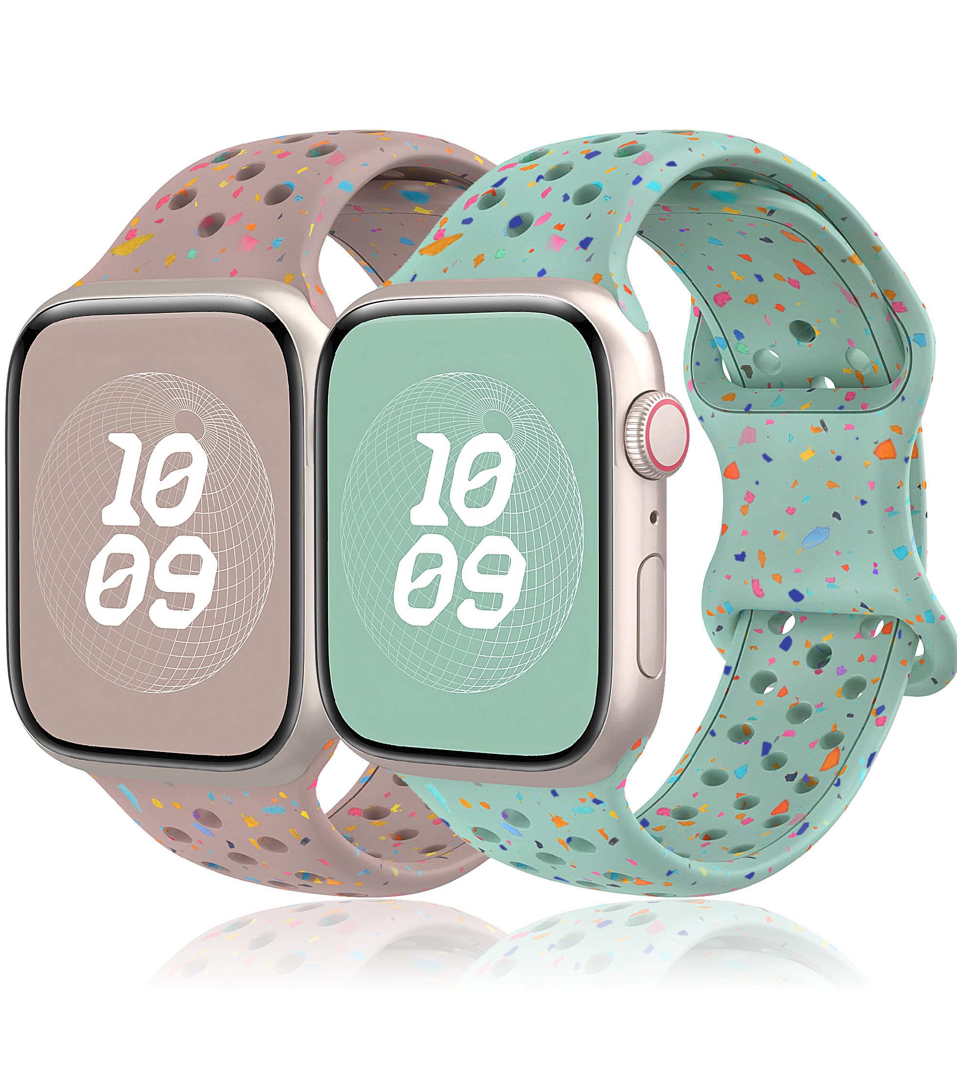 Sport Band for Apple Watch Bands Series 11 10 9 8 7 6 5 4 3 SE Ultra/3/2 Men Women,Recycled Plastic-Soft Breathable Silicone Strap for Nike+ iWatch