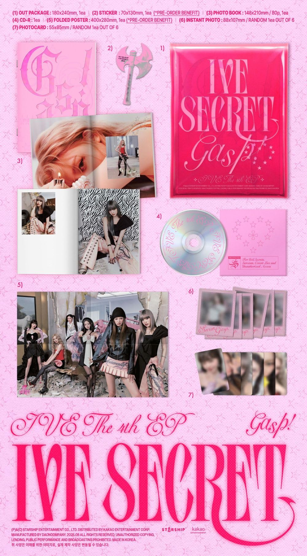 Amazon.com: IVE THE 4th EP Album XOXZ [IVE SECRET] Standard