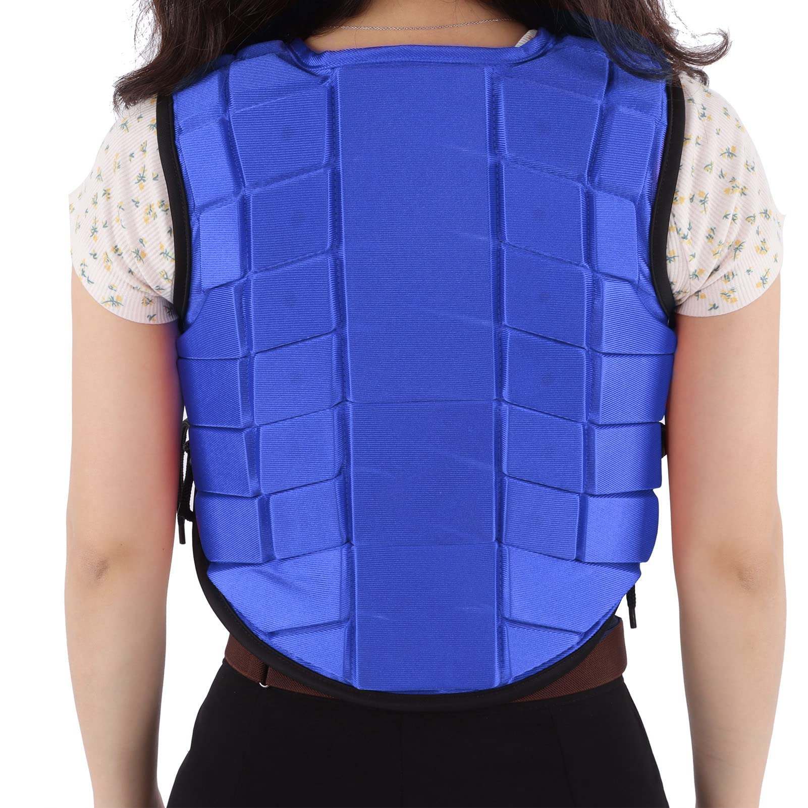 Pilipane Gilet Equestre Imbottito in Schiuma di Sicurezza Protezione per L'equitazione Protezione per Il Corpo Protezione per Il Corpo per Equitazione Blu(CS)