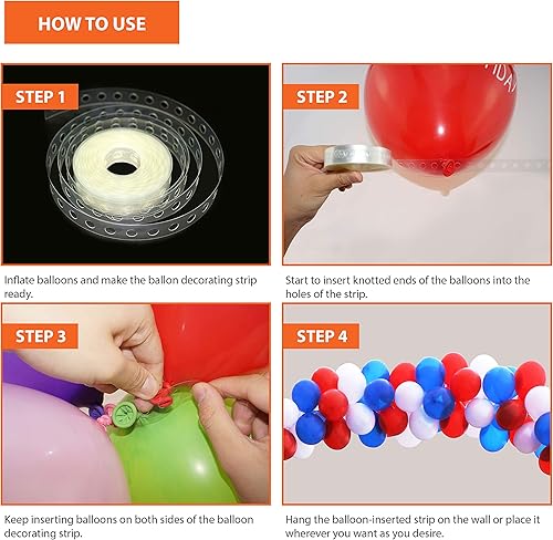 Miniatura 4 de Decoraciones de globos de 50 pies de cinta de arco de guirnalda de cinta de serpentina para decoración de bodas, fiestas de cumpleaños, baby shower,