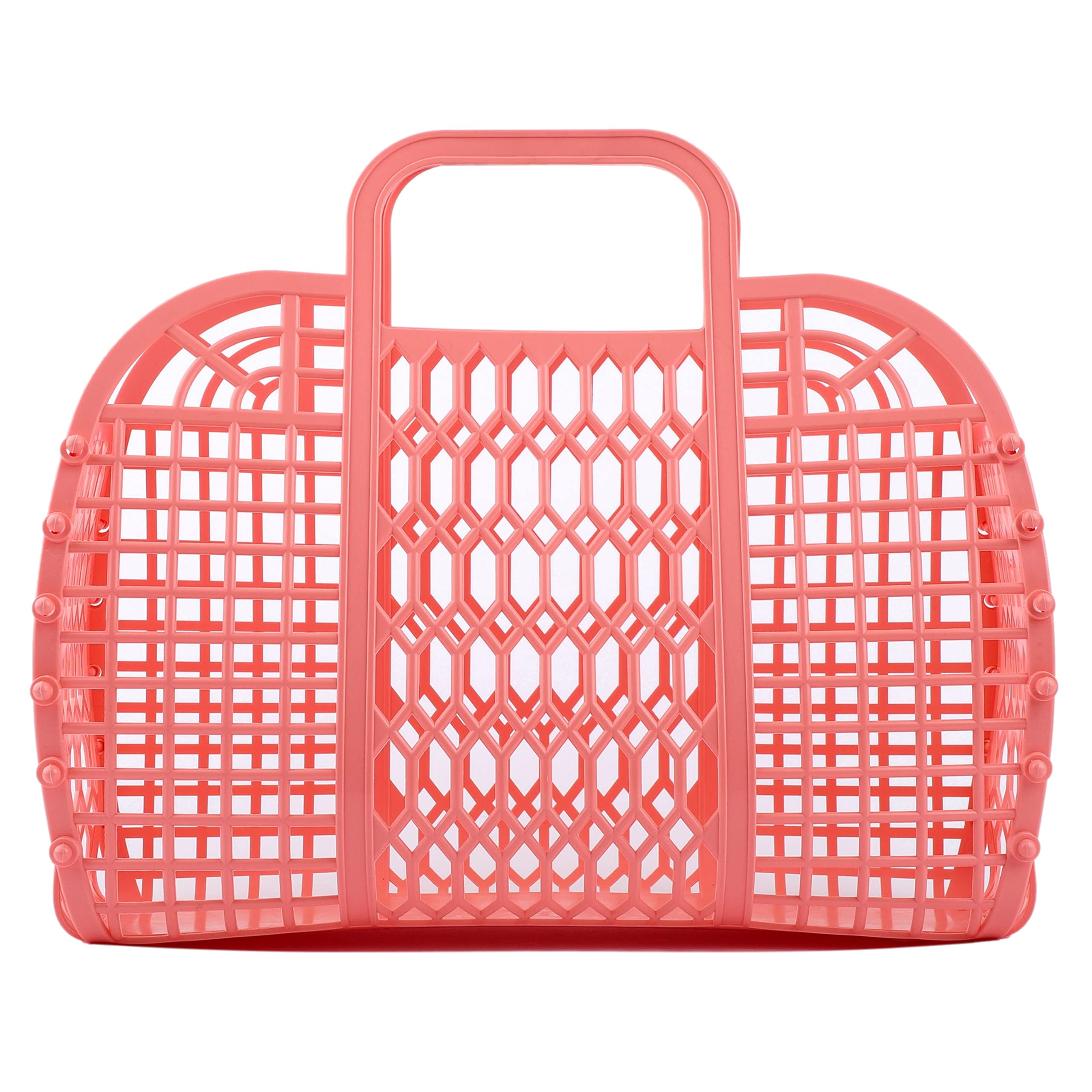 BABANA Jelly Bags for Women | Large Tote Bag, Purse, Market Basket | Unique Beach Essentials for Vacation - Peach