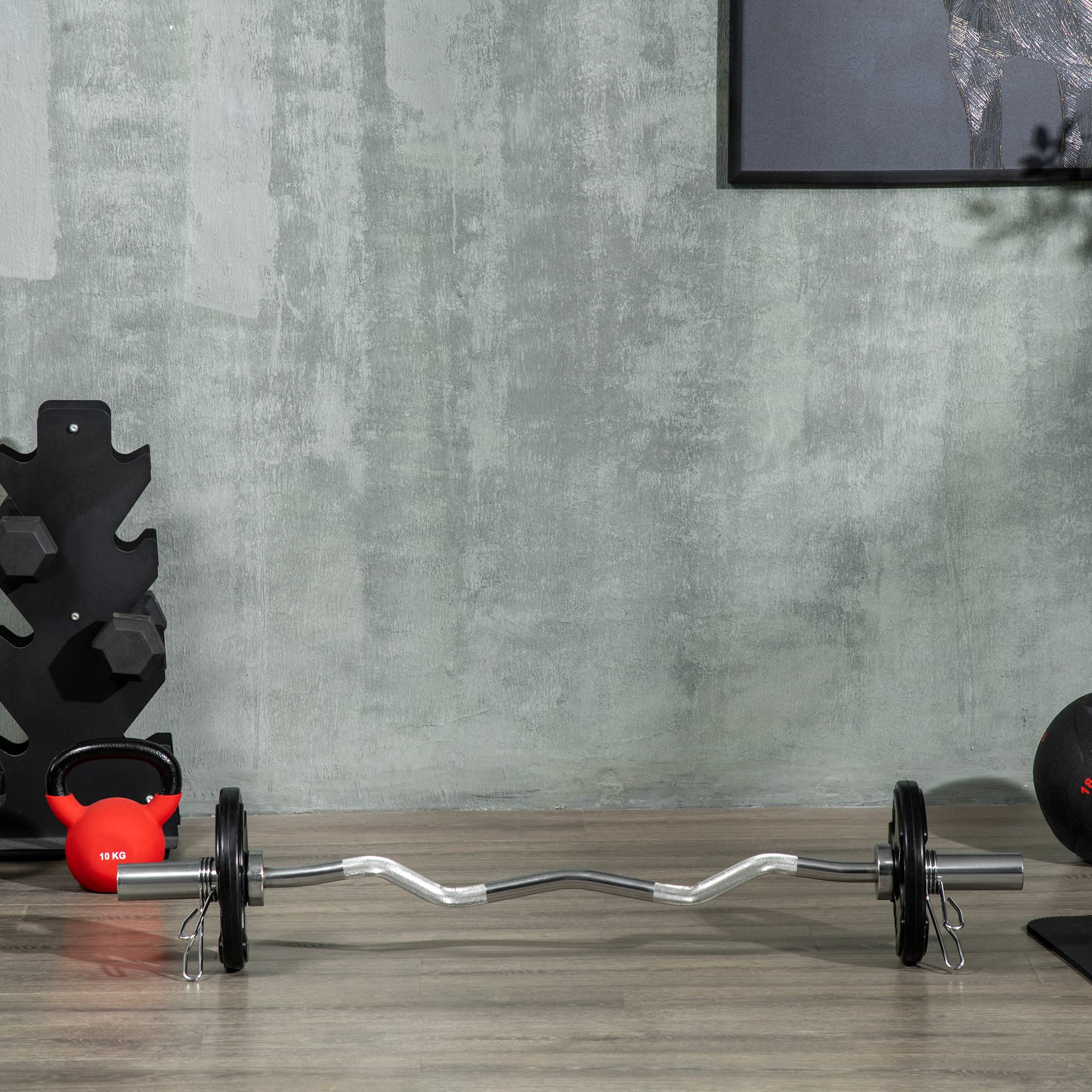 SPORTNOW Hantelscheiben 2er-Set, Tri-Grip gummierte Olympiascheiben, bodenschonender Gewichtsscheiben mit 5 cm Bohrung, drei Griffen, für Gewichtheben, Krafttraining