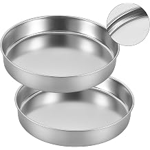 Inqibee 8 inch Round Stainless Steel Cake Pans Set of 2, Layer Cake Baking Pan, Perfect for Birthday Wedding Tier Cake, Physics Anti-Stick, Dishwasher Safe