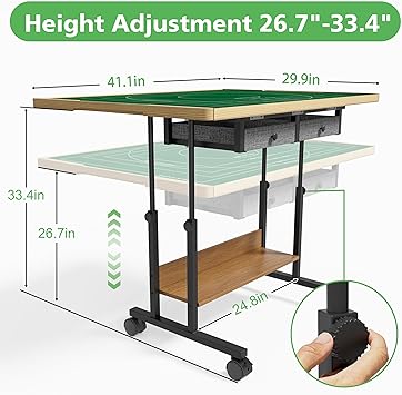 CODACE Puzzle Table with Drawers - 2000 Pieces Jigsaw Puzzles Table for Adults, Tilting Puzzle Board with 6 Sorting Trays and Cover, Tables with Adjustable Height Leg and Wheel, Puzzle Lover's Present