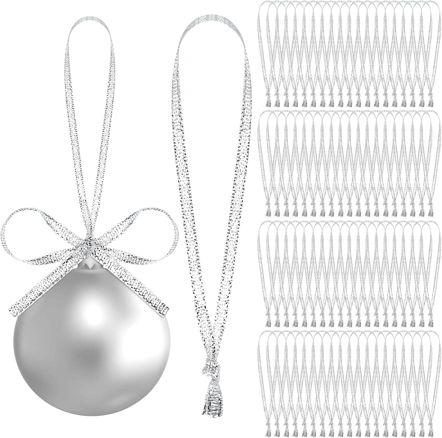 Christmas Ornament Ribbon Hangers Hand Tied Ribbons