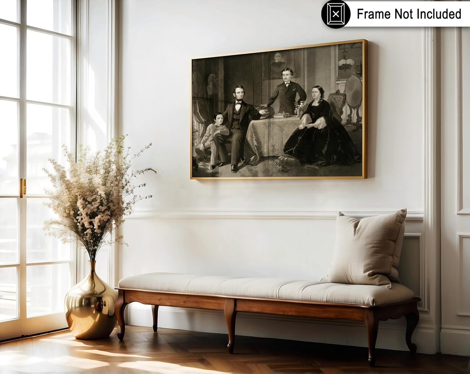 Poster Master President Lincoln And His Family Poster - Abraham Lincoln Print - Politician Art - USA Art - Patriotic Design - America Illustration - Great Office or Living Room Decor - 8x10 UNFRAMED Wall Design
