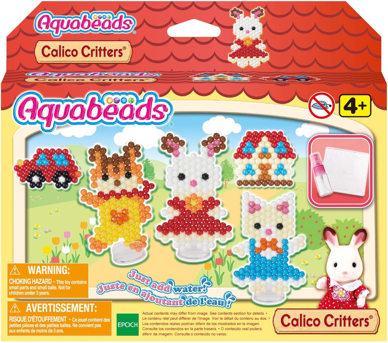 Aquabeads Calico Critters Character Set - 600+ Beads With Display Stand For Kids Crafts