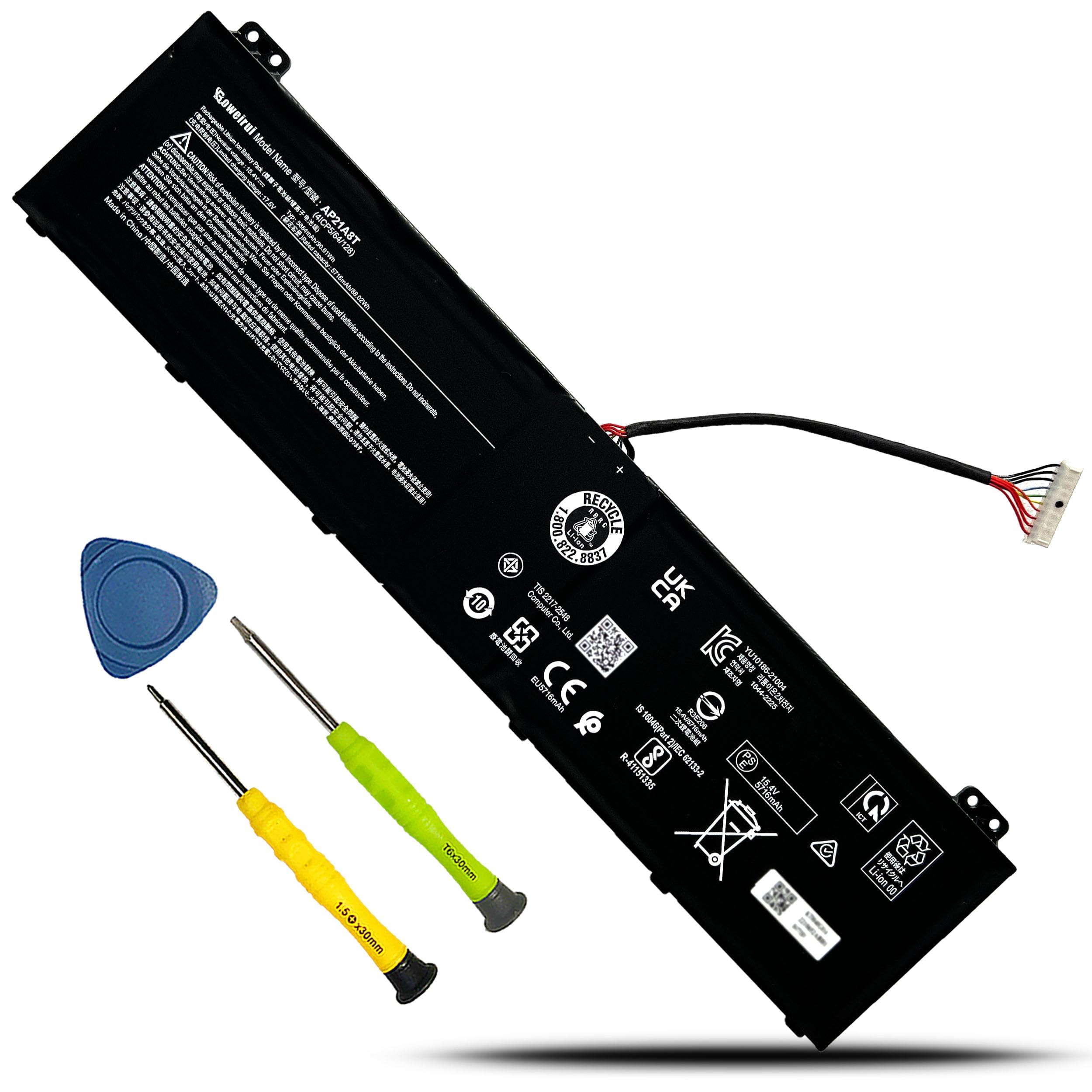 AP21A8T AP21A7T Battery for Acer Predator Helios 300 PH317-56-78LY PH315-55-72EA PH315-55-770K PH315-55-965Z PH317-56-78SM PH315-55-78L7 PH315-55-796N AP21A5T Battery