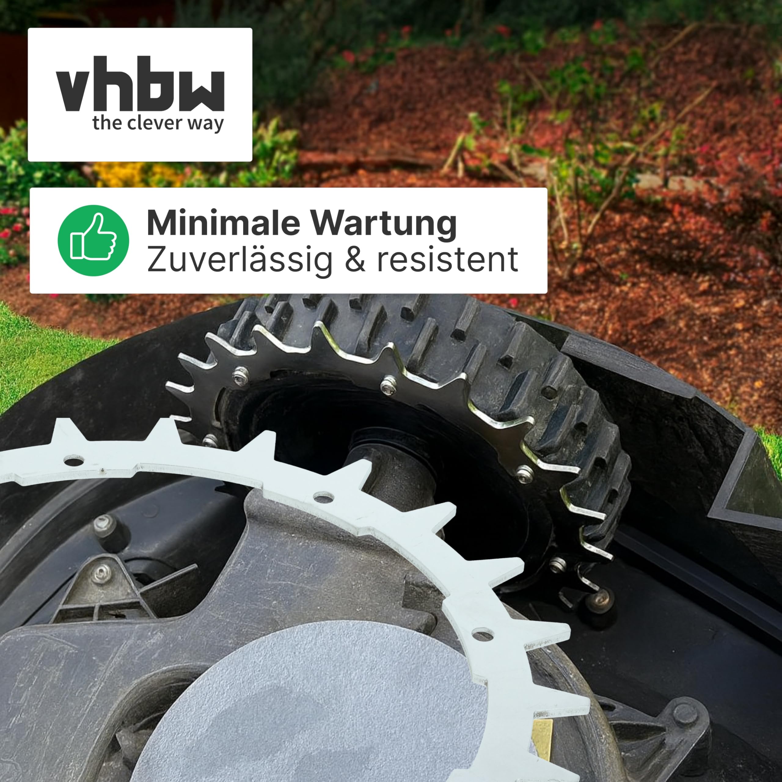 vhbw 4 x kolce kompatybilne z robotami koszącymi Worx M500 2.0, M700, M1000i, M1000, M500 - stal nierdzewna, 24 zęby, w zestawie śruby