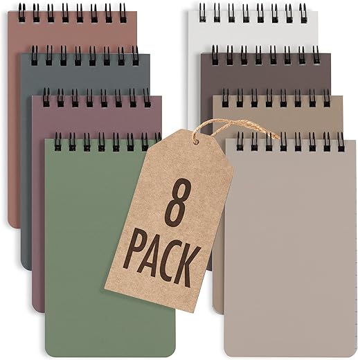 Note Pads 3x5 In, 8 Pack Blank Notepad, White Scratch Pads for Writing, 50 Sheets Per Memo Pad for Jotting Down Quick Notes, Pads of Paper for Grocery and Shopping Lists, Small Server Notebook