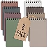 ZICOTO Aesthetic Pocket Notebooks Set Of 8 - Small 3x5 Spiral Notepads With Lined Pages - The Perfect Little Mini Note Pads to Stay Organized and Boost Productivity at Work or School