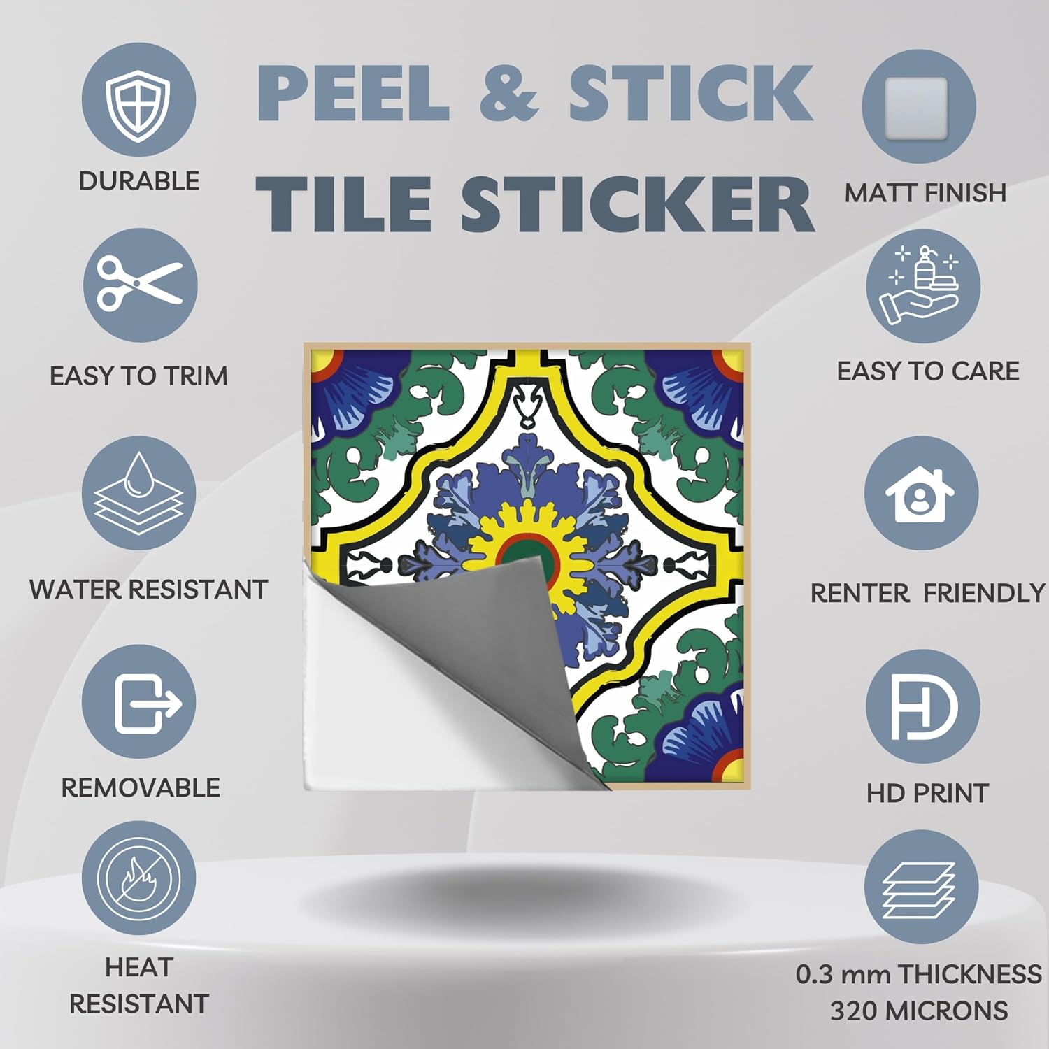 Braga Peel and Stick Tile Stickers | Vinyl Self-Adhesive Backsplash for Kitchen & Bathroom | Easy DIY Home Décor | Water-Resistant & Removable Tile Decals for Instant Makeover (24, 4" x 4")