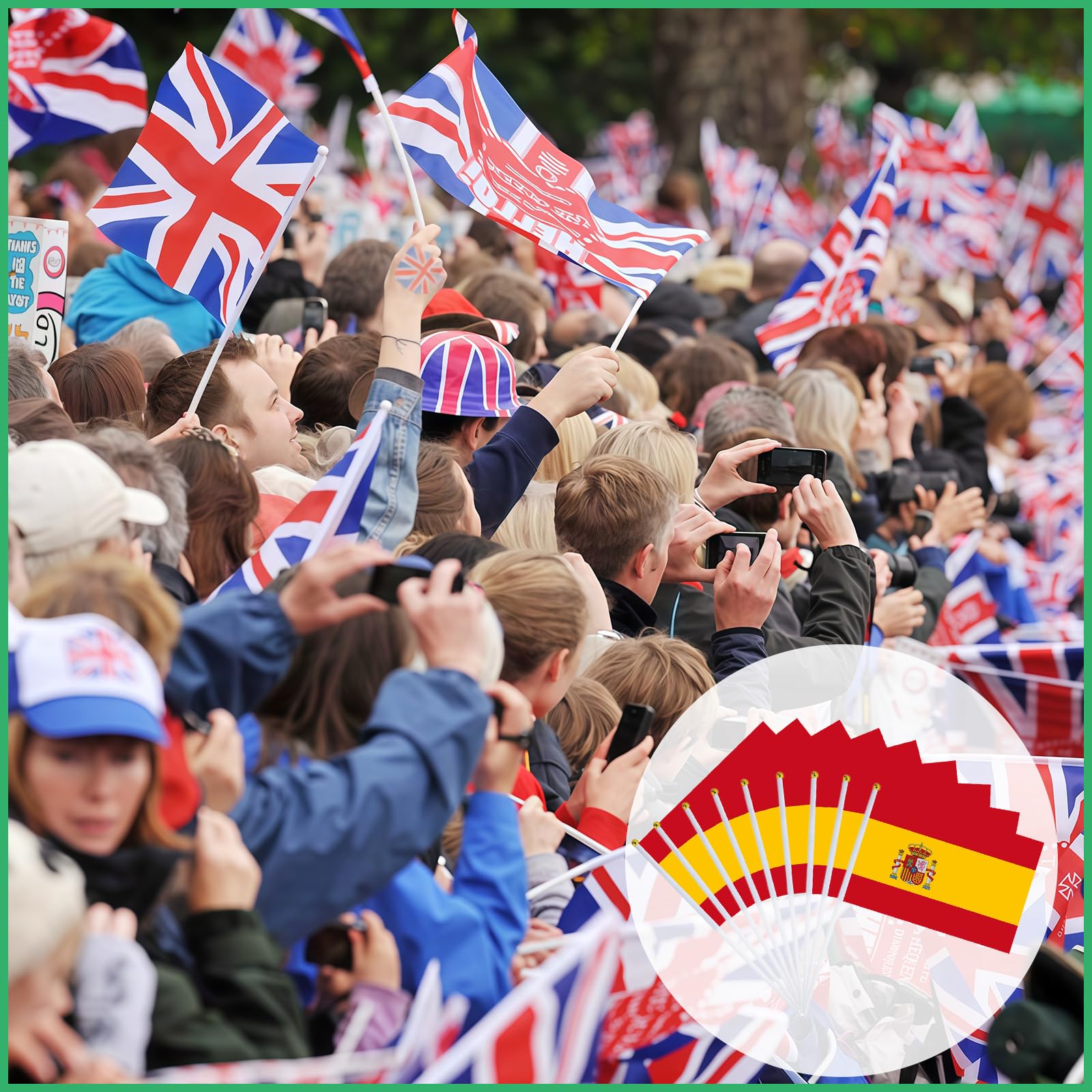 YAAVAAW 10 pièces Mini Drapeau à La Main de Espagne,Petit Drapeaux Espagne Personnalisable Mat,avec Tiges en Plastique,pour Oktoberfest Événements Sportifs,Décoratifs d'extérieur,Fête