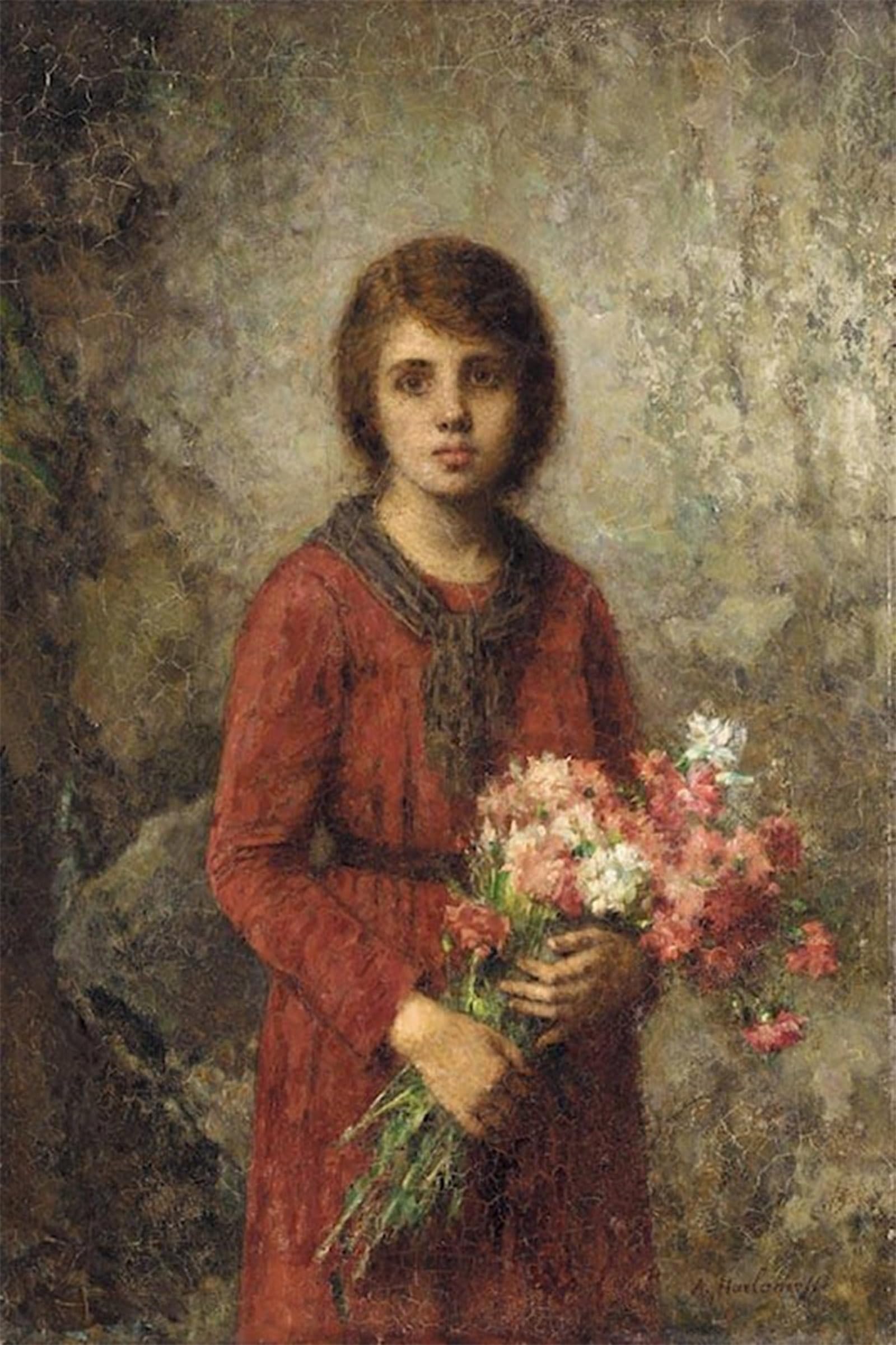 POSTERIIk Vintage Print Pop Art Landscape Artwork the Artist's Daughter by Alexei Alexeivich Harlamoff Art Prints for Office Home Decor 60x90cm