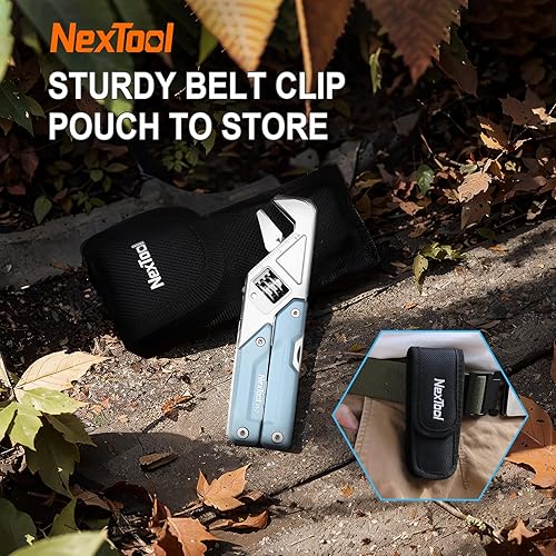 Miniatura 7 de NexTool W2, multiherramienta 8 en 1 con llave ajustable, alicates multiherramienta, cuchillo de bolsillo, destornillador y archivo, multiherramienta