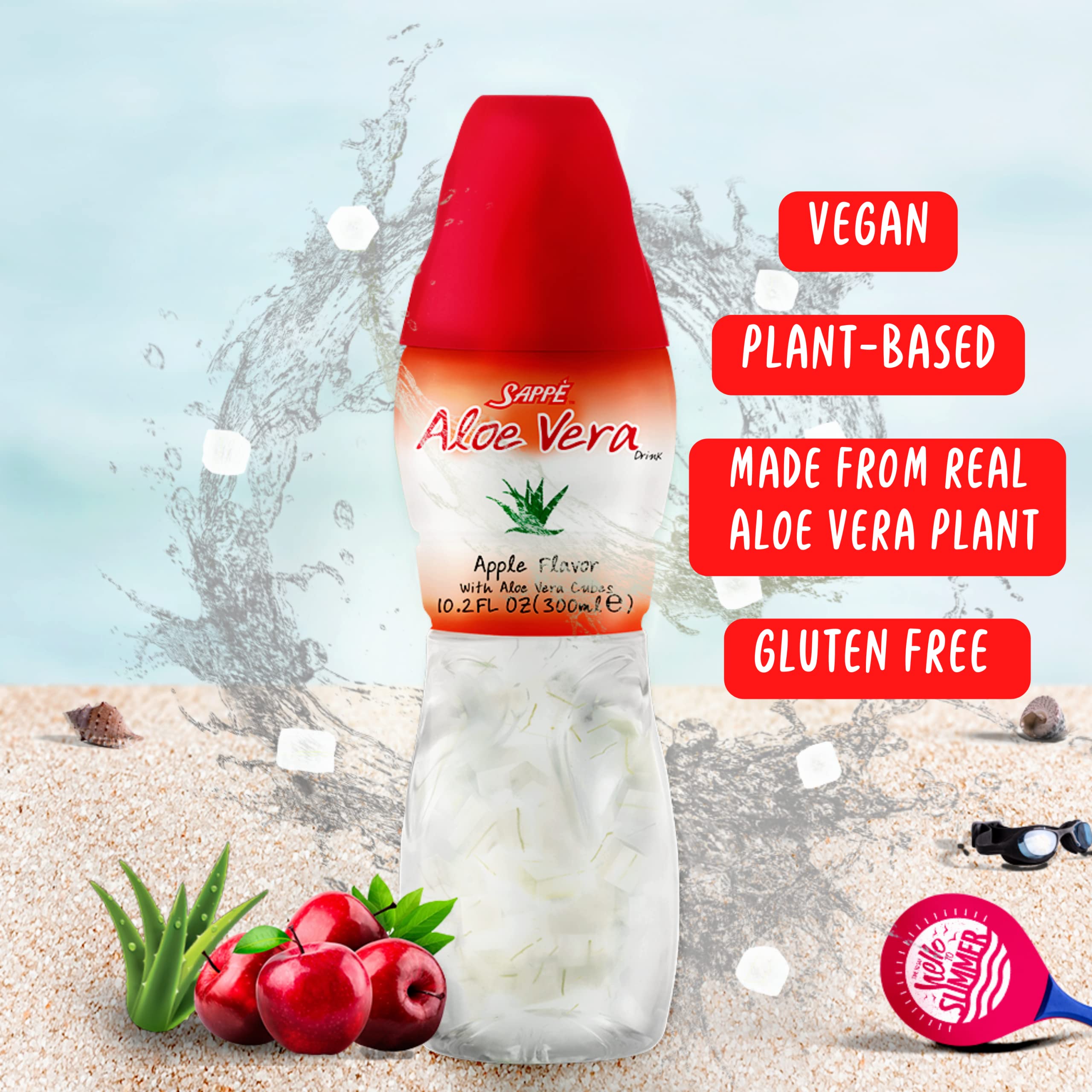 Amazon.com : Aloe vera juice (Grape & Apple) Aloe vera drink with bigger  chunks of pure aloe pulp (12 Packs) Plant based juice great for hydration  and contains large aloe pulp. Aloe