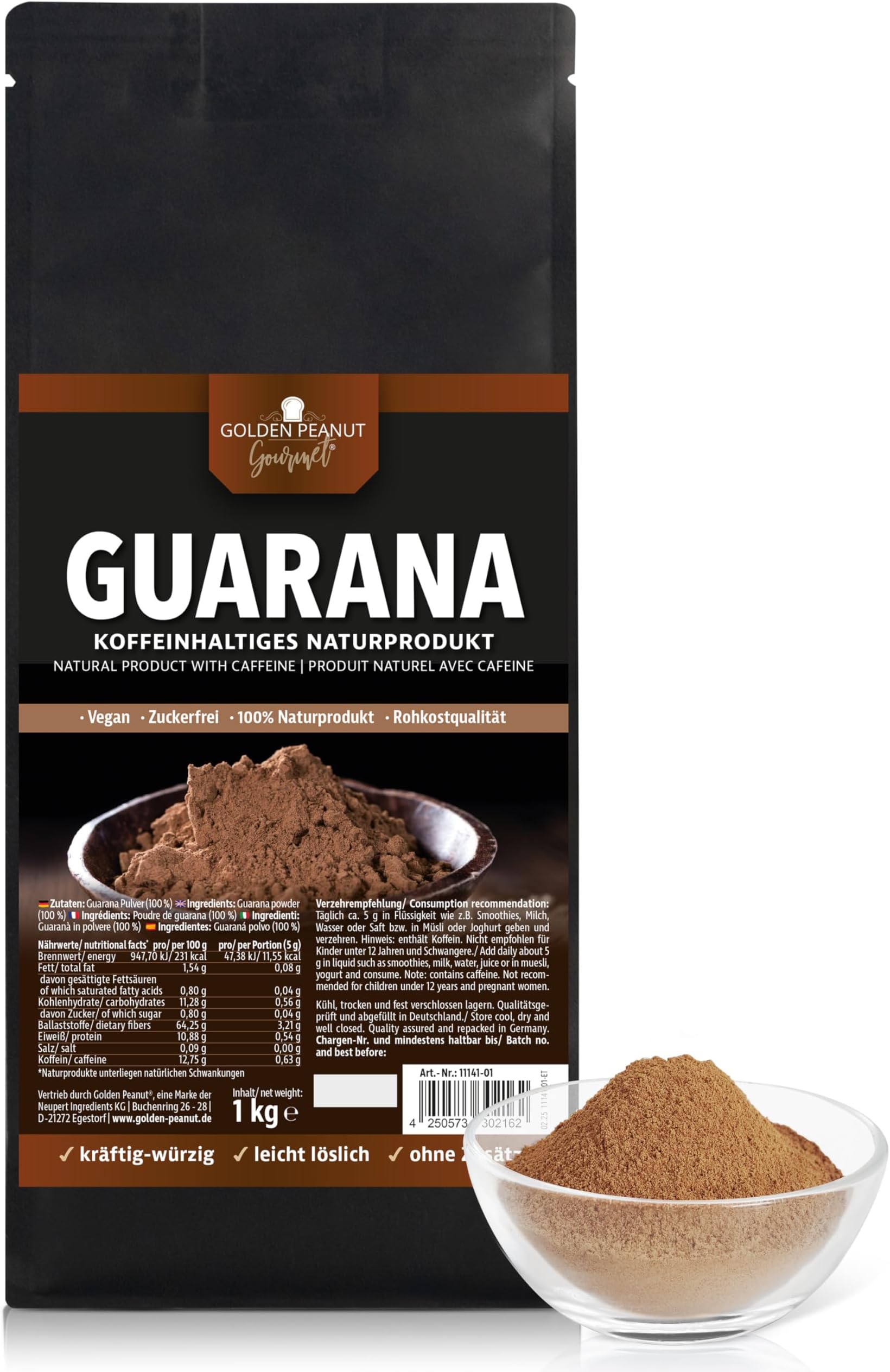 Guarana Powder from Golden Peanut without additives 1 kg package