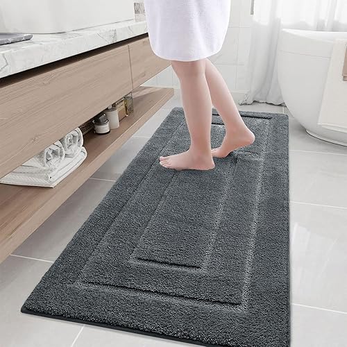 Miniatura 161 de Buganda Alfombras de baño, 24" x 16", Alfombras de baño de microfibra suaves y absorbentes, Alfombra de ducha esponjosa antideslizante, Alfombras de