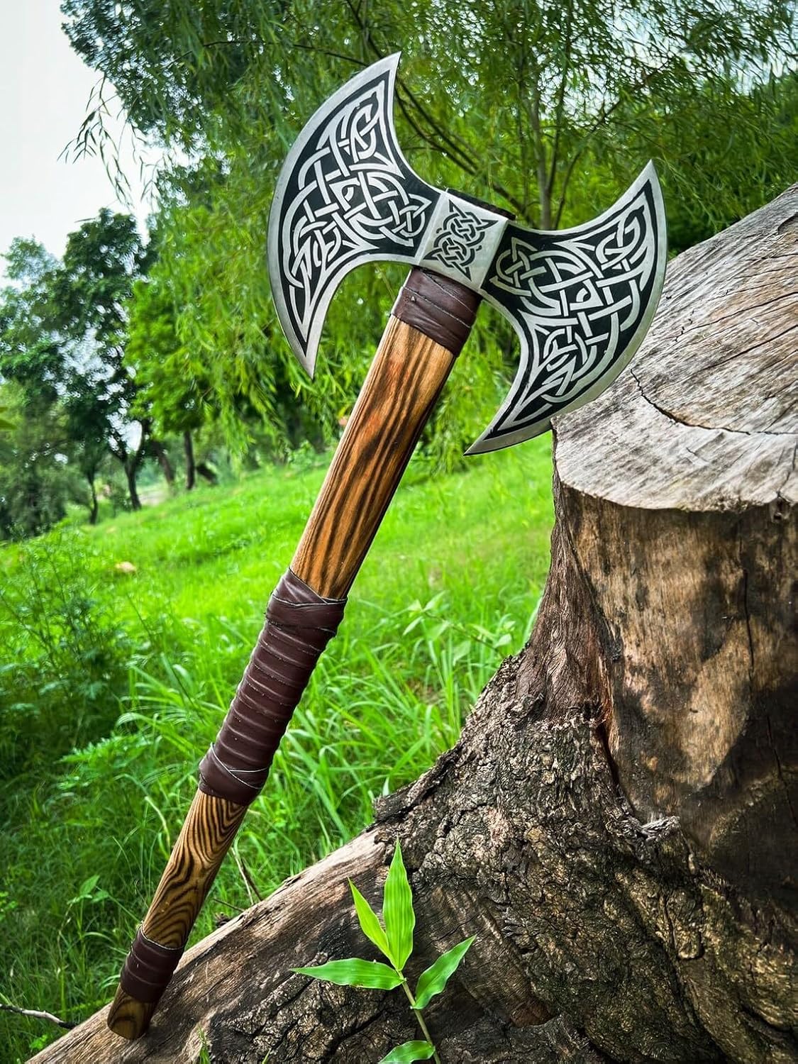 Dark WARRIOR Handmade Double Head Berserker Axe, Large Norse Double Blade, Hand Forged Steel, Forest Hewing Broad Hunting Dane