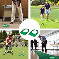 Vista 5 de Hooqict Taza de golf y bandera para práctica en interiores, ayudas de entrenamiento de plástico para niños y adultos, para interiores y exteriores