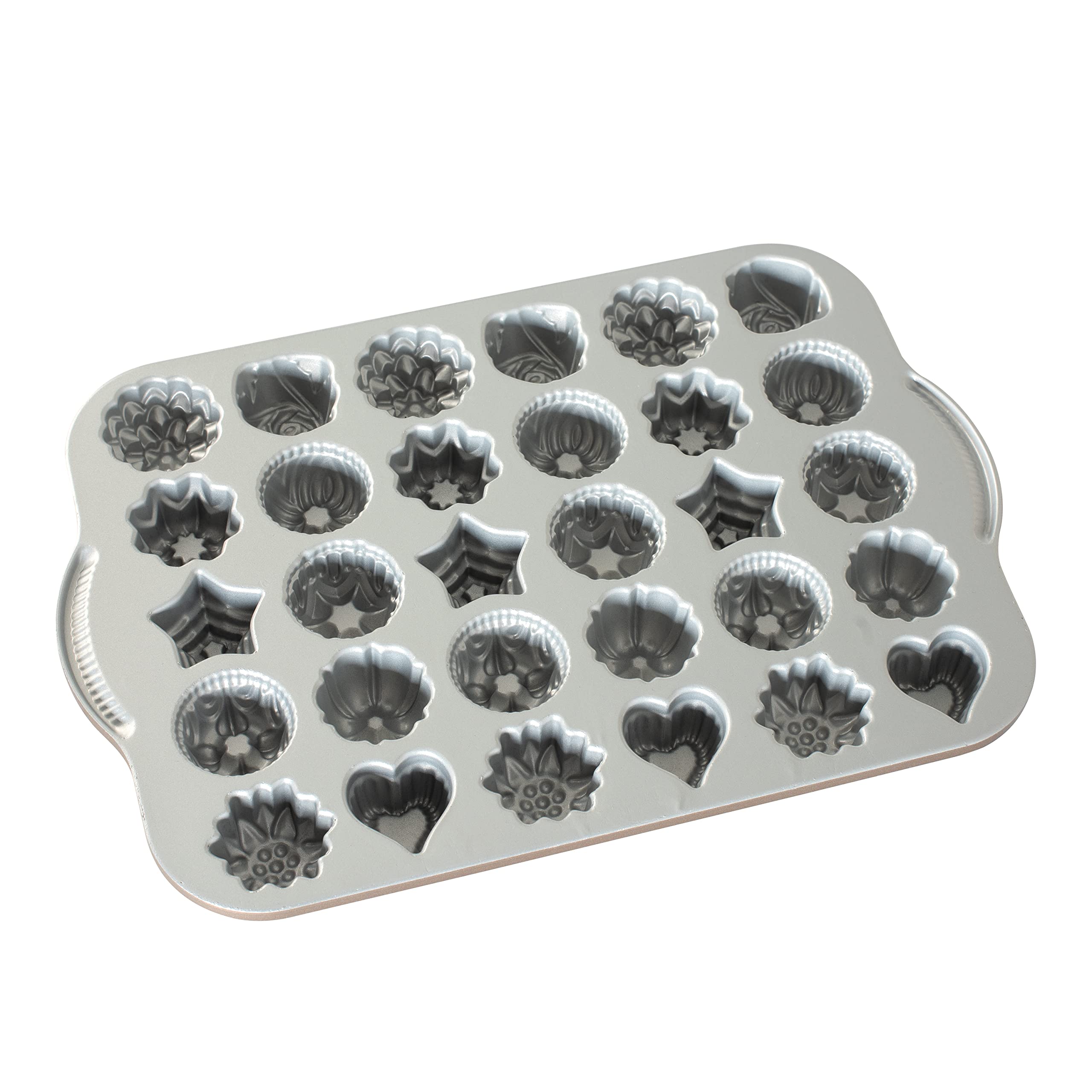 Nordic Ware Moule à Gâteau Mini Bundt Assortis, moule en fonte d'aluminium pour la pâtisserie, moule gâteau fabriqué aux États-Unis, couleur : Toffee