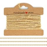 Gold Chain for Jewelry Making - 16.4 Feet 18K Permanent Jewelry Chain with Gold Filled for Bracelet Making Supplies, Includes Card Paper