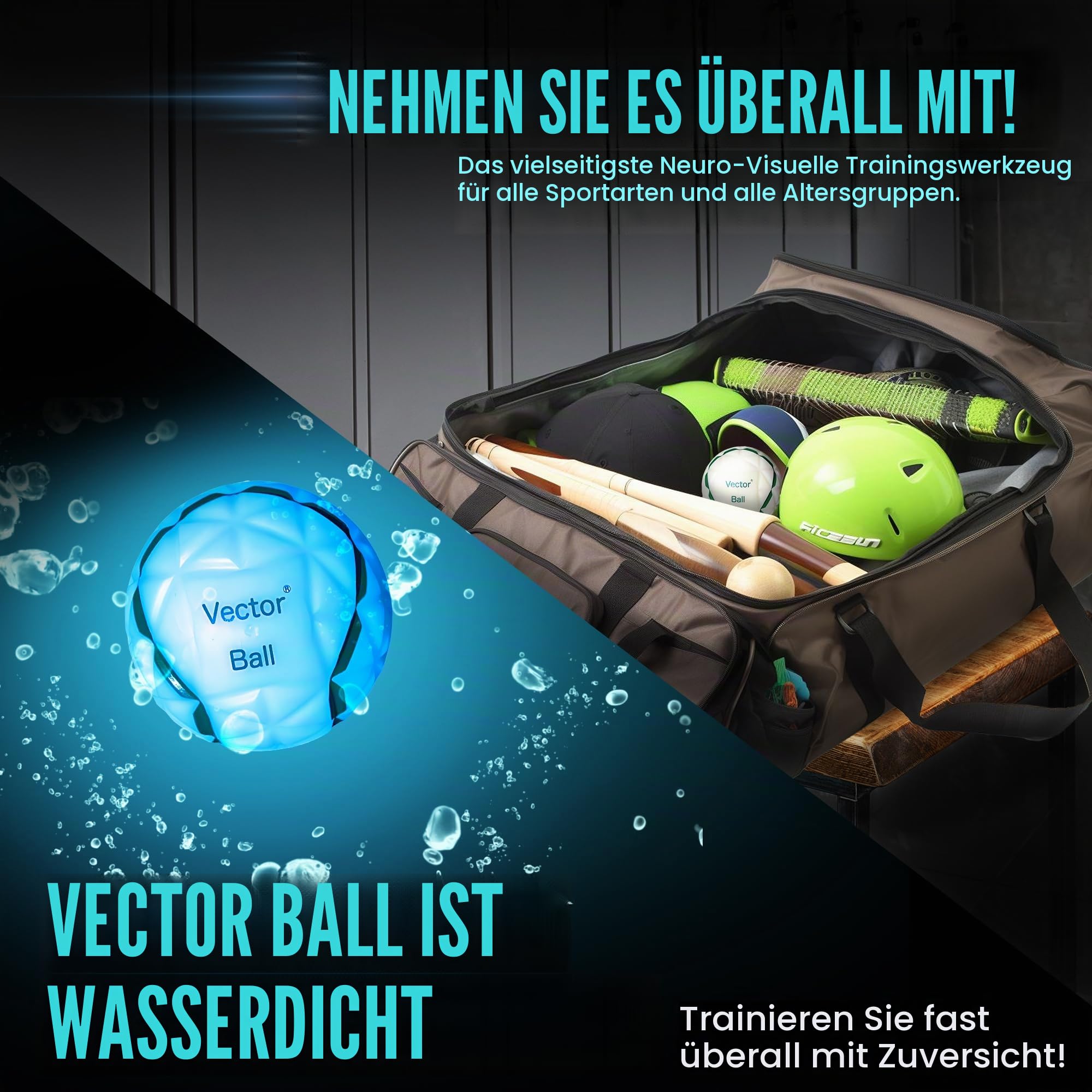 Vector Ball – Neuro-Visueller Reaktionsball zur Verbesserung der Sportgeschwindigkeit, Konzentration und Beweglichkeit – wasserdicht, farbwechselnde Wirkung