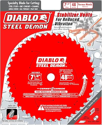 Miniatura 2 de Diablo Steel Demon Cermet II - Hoja de sierra con molienda de triple chip y revestimiento de escudo permanente, ideal para corte de metal medio,