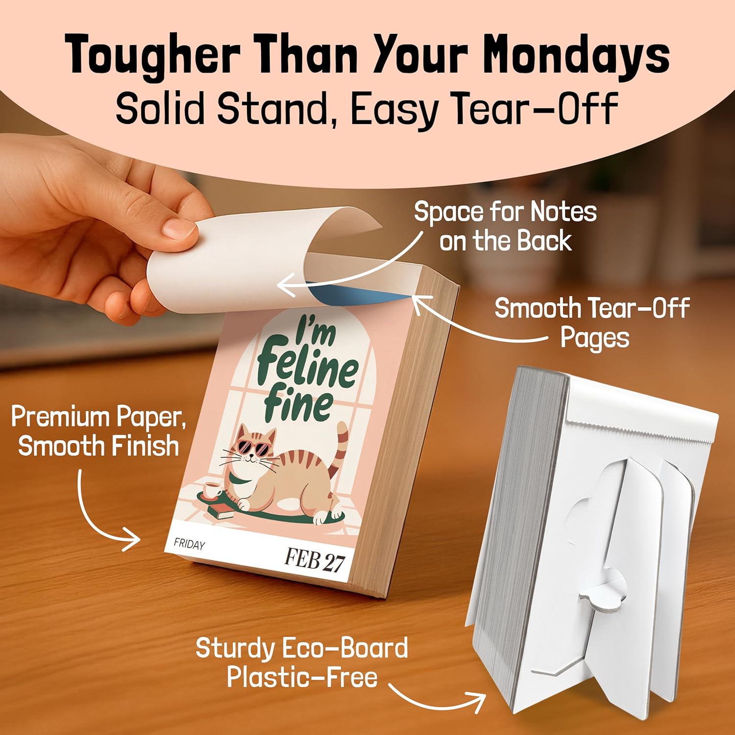 Punny Day-to-Day Calendar for 2026 | Funny Daily Desktop Calendar Christmas Stocking Stuffer Gift for Home or Office, Funny Desk Calendar 2026, Daily Tear Off Pages with Puns, White Elephant Gifts - Image 4