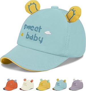 ECOMBOS Baby,Clothing,Baby Boys 0-24m,Accessories,Hats & Caps ECOMBOS Baby Baseball Cap Lovely Infants Cotton Sun Protection Hat Foldable Toddler Cartoon Cap for 1-3 Years Baby Girl & Boy Gift