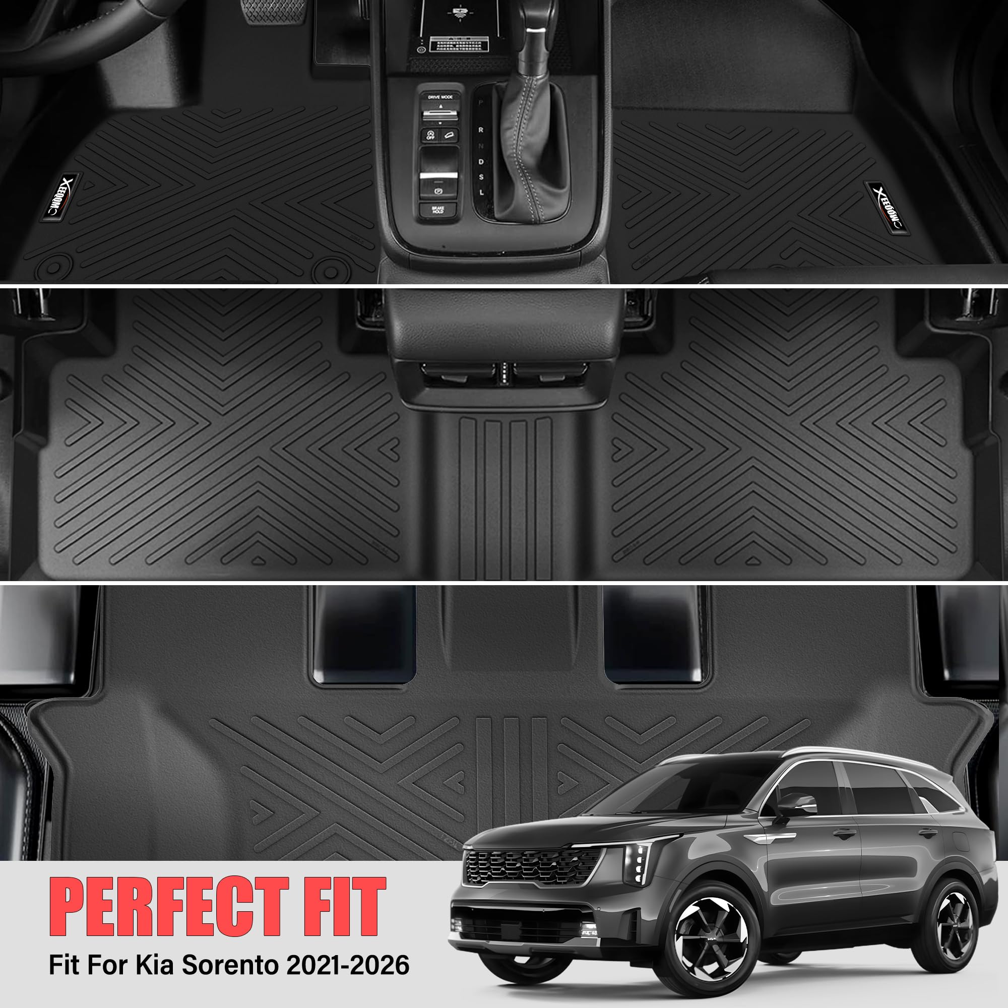 Kit De Alfombrillas De Moqueta A Medida Para Kia Sorento Diesel 5 Plazas (2020-2025) | Hecho En Italia, Bordado Personalizable