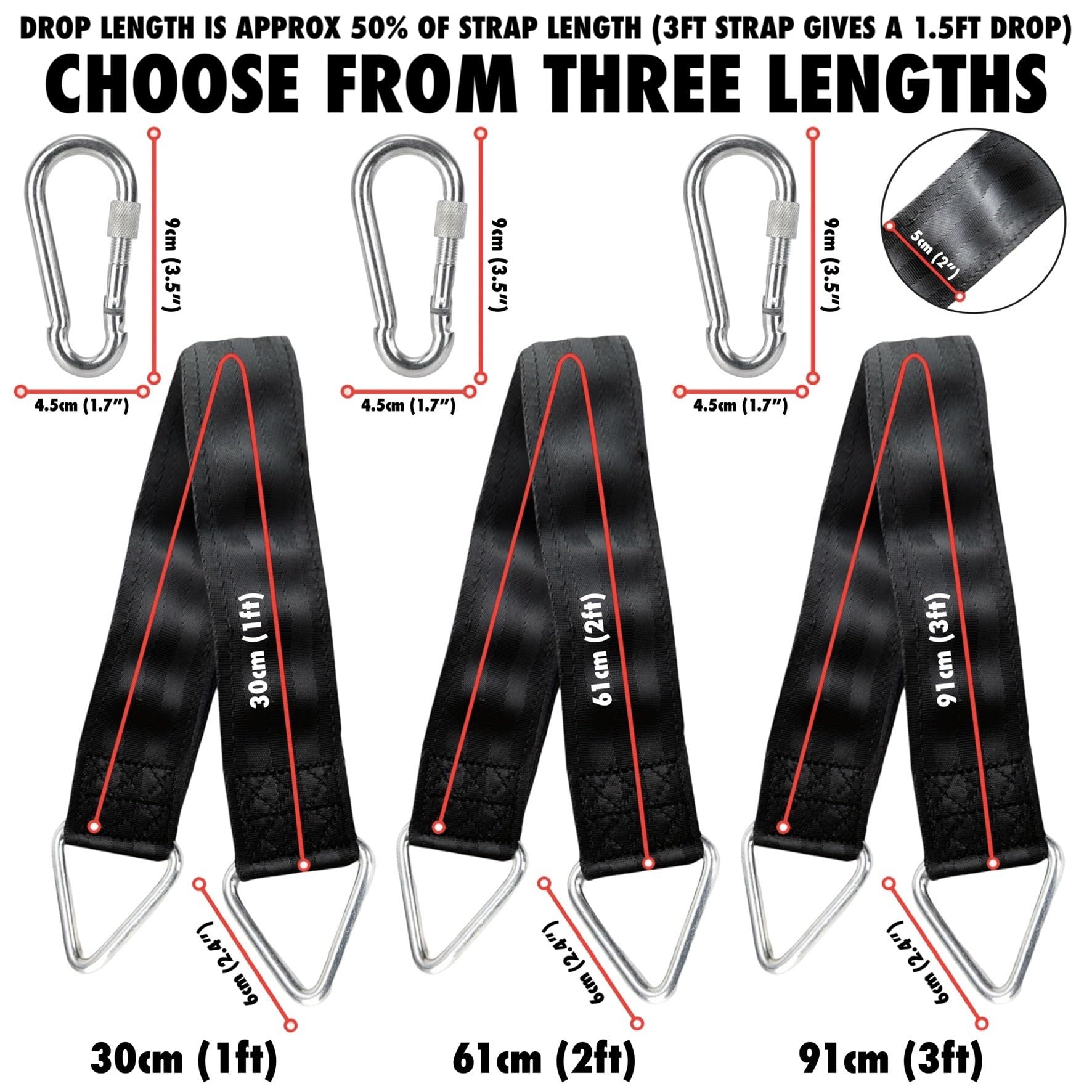 BULL DOZA FIGHT WEAR Heavy Duty Punch Bag Hanging Strap – Three Sizes | Extremely Strong Boxing Bag Hanger | Durable, Adjustable Punching Bag Holder for Home Gym & Training