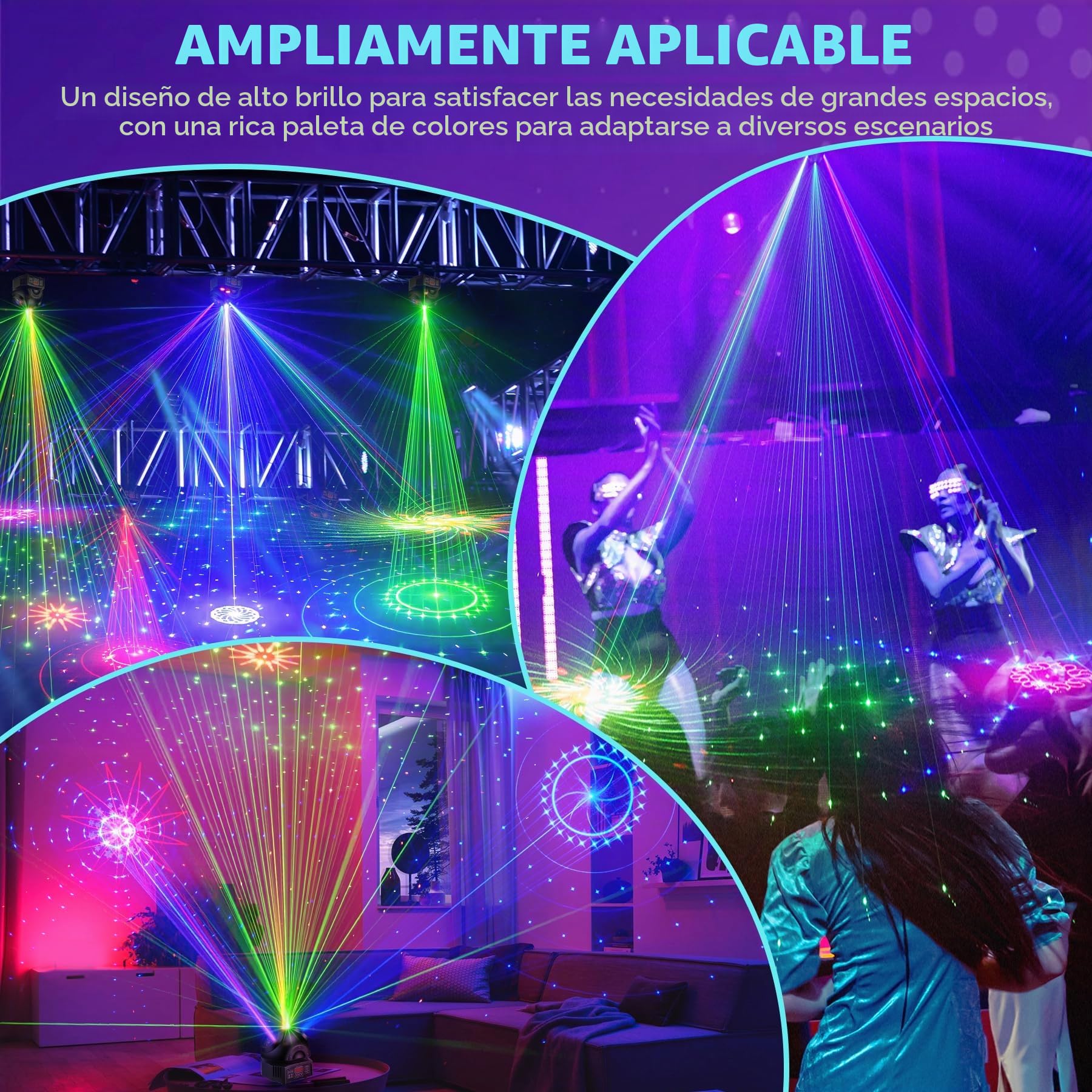 VAYALT Luces Discoteca, RGB Luces de Discoteca, Luces DJ con Mando a Distancia, Musik Sonido Activado, Luces Fiesta Compatible con DMX 512, para Fiestas, Boda, djs, Bares,Discoteca Club