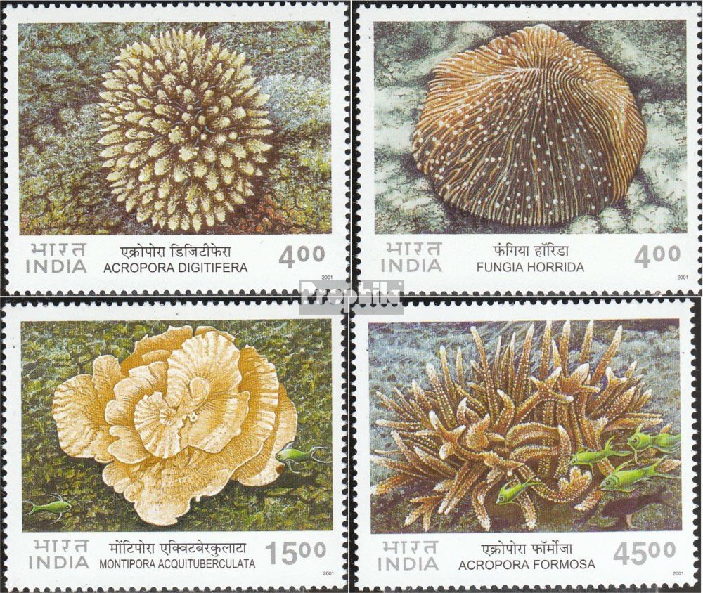 India 1842-1845 (complete.issue.) 2001 coral (Stamps for collectors) Water animals
