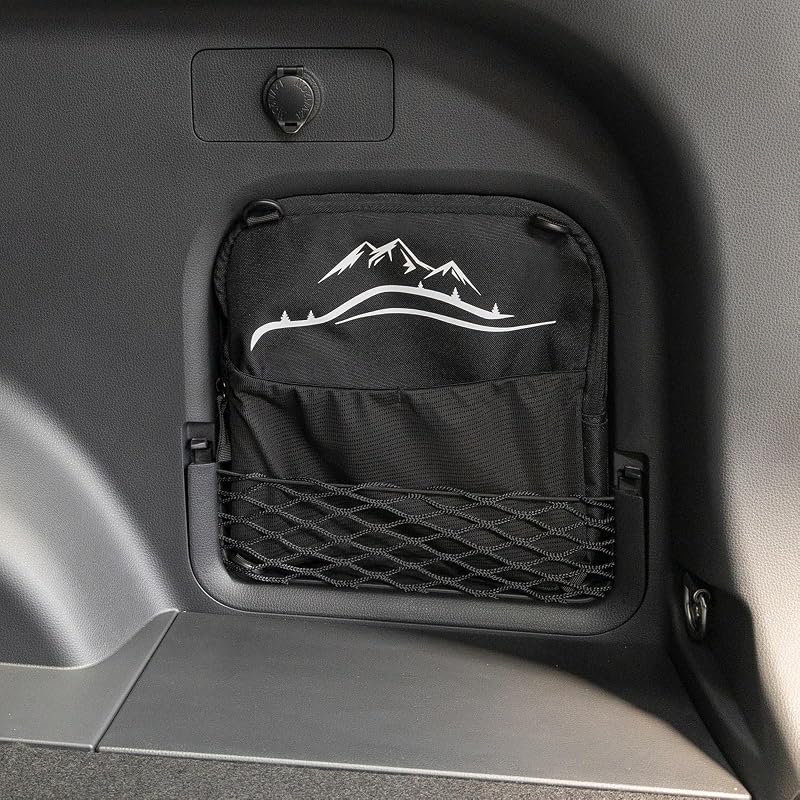 Organizador de porta-malas com bolso lateral e alças conversíveis KIMCARLEY para Toyota RAV4 2019–2025, preto