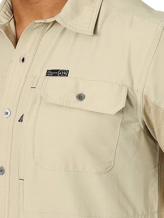 ATG by Wrangler Men's Long Sleeve Mixed Material Shirt