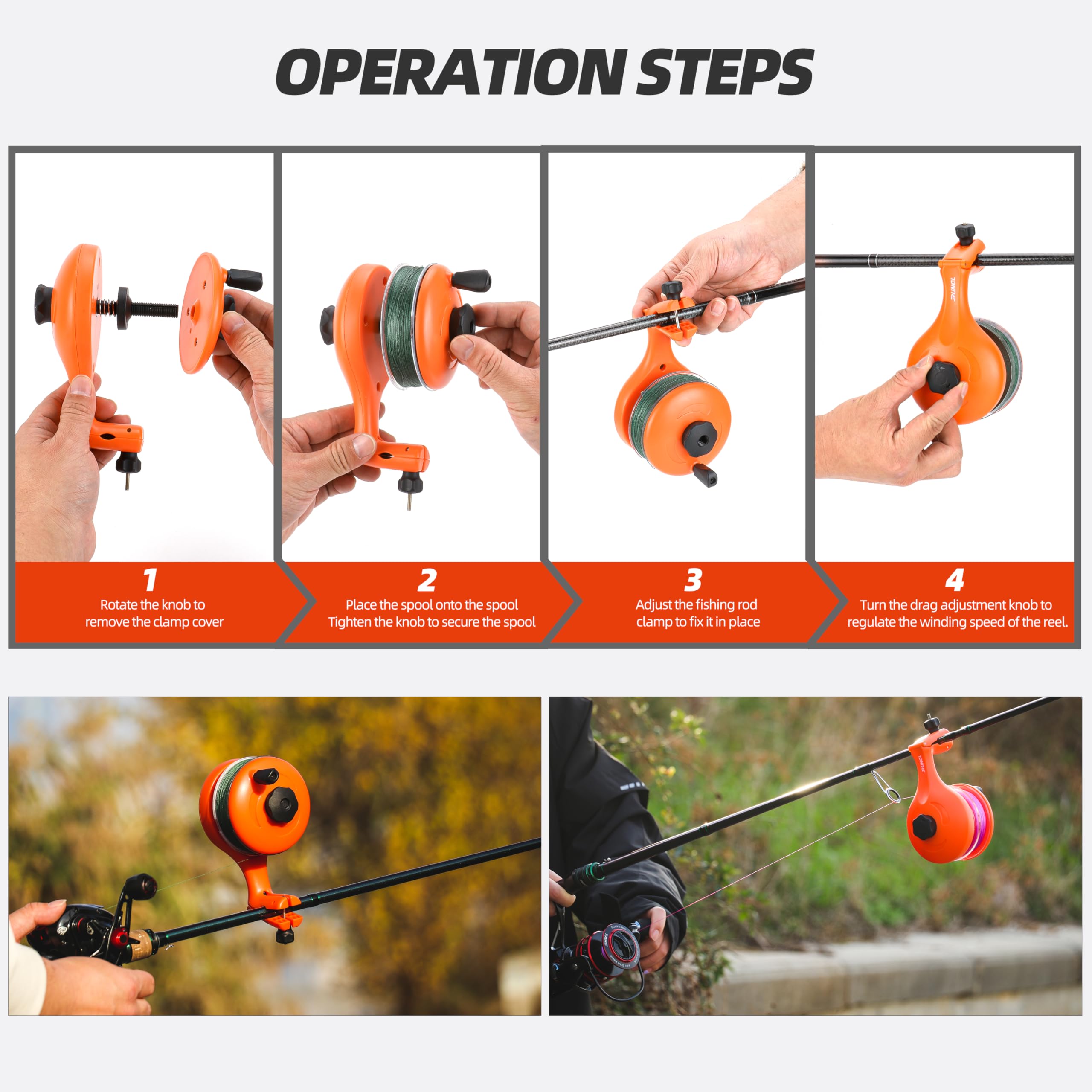 RUNCL Fishing Line Spooler – Portable Winder & Reel Spooling Tool for Casting and Spinning Reels, Prevents Line Twist, Fishing Accessories for Anglers (Line Spooler) : Sports & Outdoors