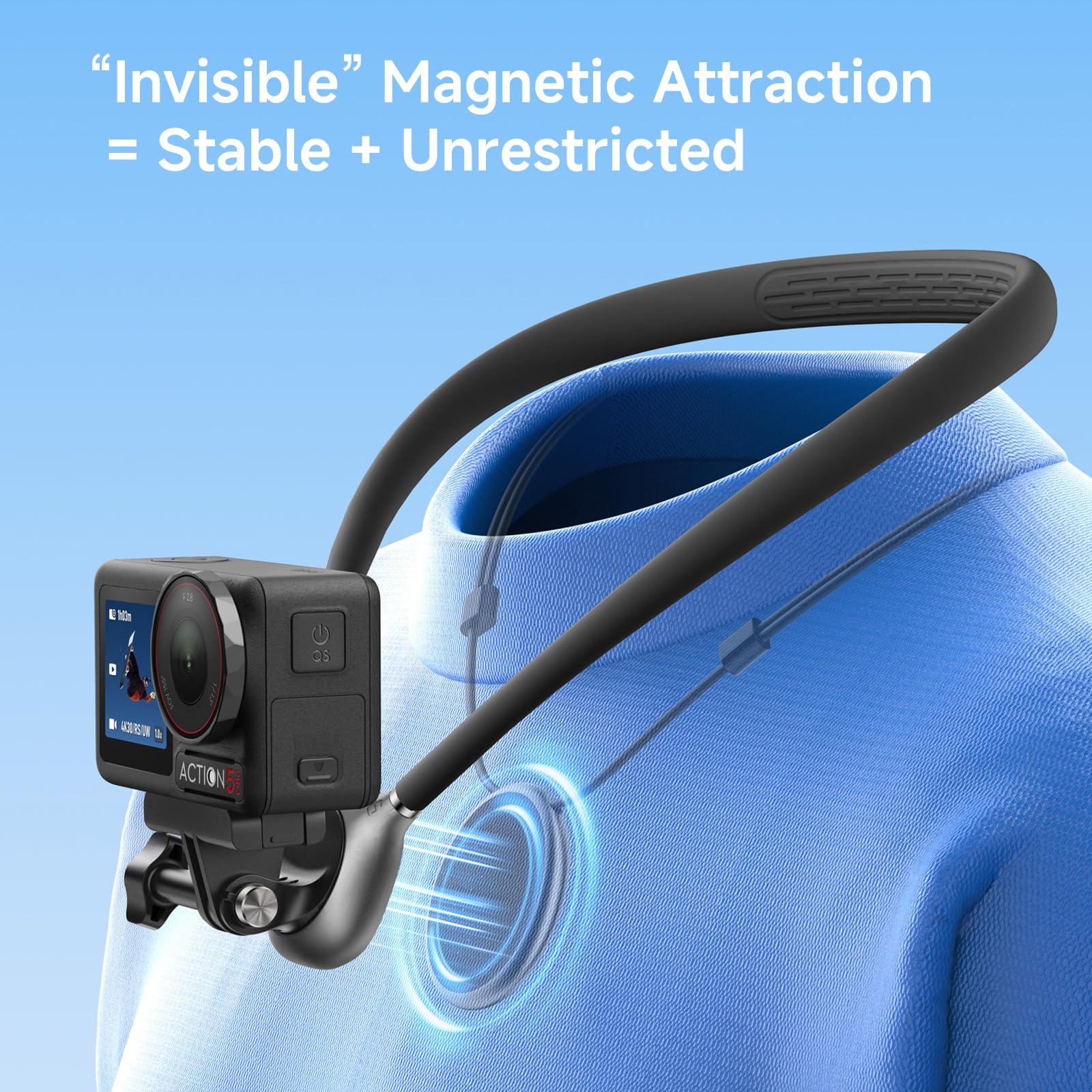 Supporto magnetico per telefono da collo per registrazione video POV fotocamera telefono POV supporto toracico per GoPro DJI Osmo, Pocket 3 Neck Mount, ideale per vlogging, live streaming, cucina