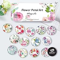 Vista 6 de MORCART 30 imanes para refrigerador, imanes para nevera, calcomanías de flores para decoración de nevera, imanes para nevera de cocina, pizarra