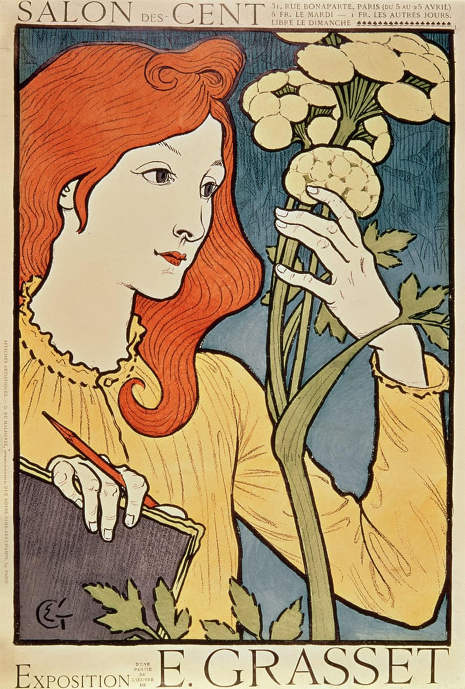 POSTERIIk Famous Modern Artwork Art Mural Salon Des Cent by Eugene Grasset Oil Paintings Pictures for Home Decor 60x90cm