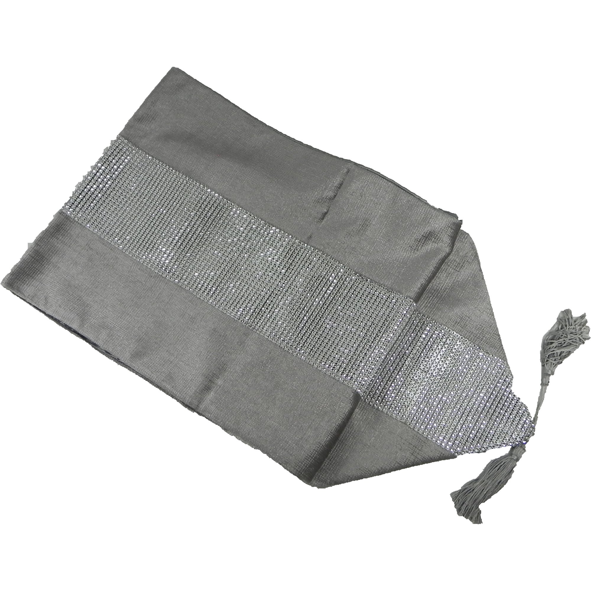 Emma Barclay Eclat - Diamante Table Runner in Silver - 13x72 (33x183cm)